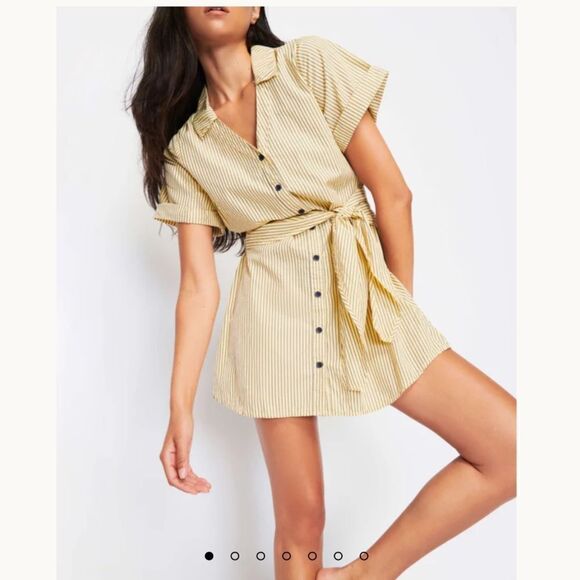Nation LTD Nida Striped Mini Shirt Dress Size Medium - Picture 1 of 9